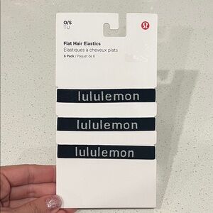 NWT Lululemon Flat Hair Elastics *6 Pack Black/Gray